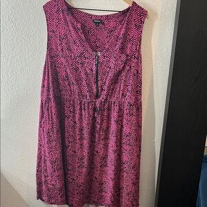 Torrid Pink and Black Chevron Dress